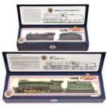 2x Bachmann Branch-Line OO gauge LNER locomotives. A Class V2 2-6-2 tender loco, 4801, in lined