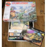 20x unmade military plastic kits by JB Models, Revell, Airfix, Emhar, Pegasus, etc. In 1:76, 1:72,