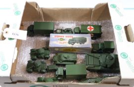 14x Dinky Toys Military vehicles. A boxed 10-ton Army Truck (622). Together with unboxed vehicles;