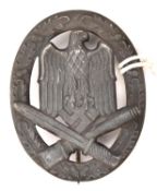 A Third Reich General Assault badge, by JFS (Josef Feix), with dull matt grey finish. GC (Beadle