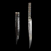 A Bosnian knife. Probably Sarajevo, early 20th century, straight SE blade 18cms cut with 3 narrow
