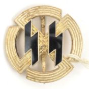 A Third Reich SS proficiency award, in silver with enamel swastika. GC