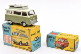 A Corgi Toys Ford Thames Airborne Caravan (420). In two-tone light green and metallic olive green.