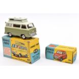 A Corgi Toys Ford Thames Airborne Caravan (420). In two-tone light green and metallic olive green.