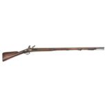 A 10 bore private purchase military pattern flintlock musket, c 1785, 58" overall, barrel 42" with