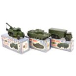 3 Dinky Toys military vehicles. A 10-ton Army Truck (622). A Centurion Tank (651). A Recovery