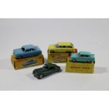 4 Dinky Toys. Vauxhall Victor Estate Car (141). In light yellow with blue interior. Plus a Ford