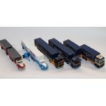 5 Modern Dutch Produced Tekno Trucks. 2x normal control Scania Vabis 3 axle trucks with tilts with 2