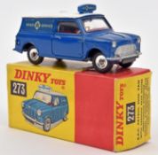Dinky Toys R.A.C. Mini Van (273). Example in dark blue with white roof, red interior, complete