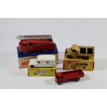 4 Dinky Toys. Commer Fire Engine - with extending ladder (555). Bedford Refuse Wagon (252) in
