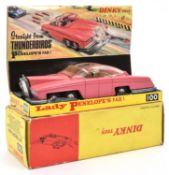 Dinky Toys Lady Penelope's FAB 1 (100). 2nd type in pink with ridged spun wheels and treadded rubber