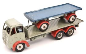 A Shackleton Foden FG flatbed. In grey with red wheel arches. Together with a trailer in blue with