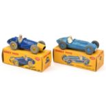 2 Dinky Toys single seat racing cars. Talbot Lago (230) in mid blue with mid blue wheels, RN4.