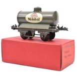 A Hornby 'O' gauge Tank Wagon. In grey Gargoyle Mobiloil livery. In reproduction box. Contents