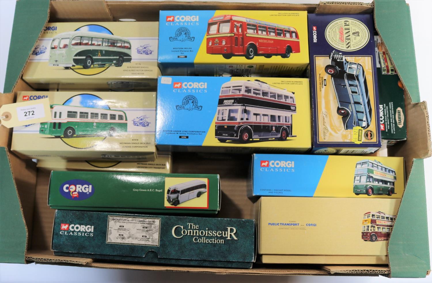 13 Corgi Classics etc. 2x The Connoisseur Collection - Guy Arab-Swindon and an AEC Routemaster -