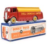 A Dinky Toys A.E.C Tanker. 591. In red and yellow 'Shell Chemicals Limited' livery. With yellow