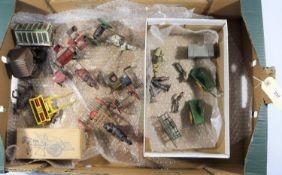 A quantity of lead farm and garden by Britains, Johillco, Charbens, etc. Including; A boxed Charbens