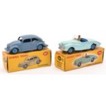 2 Dinky Toys. Sunbeam Alpine Sports (101). Example in light blue with dark blue interior and mid