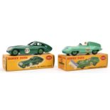 2 Dinky Toys. Bristol 450 Sports Coupe. 163. Green body with green wheels. RN 27. Plus a Connaught