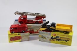 3 Dinky Toys. A Supertoys Bedford Turntable Fire Escape (956), late example with windows and red