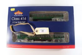 Bachmann Class 416 2-Car EMU Set. 31-376. A Late SR Multiple Unit in SR green, S65384 and S77569.