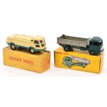 2 French Dinky Toys. A Benne Basculante Simca 'Cargo' (33B) in dark green and metallic grey