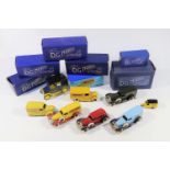 8x white metal models. 6x reproduction Dinky Toys type vehicles by David Gilbert Models (D.G.