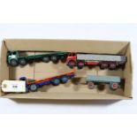 4 Dinky Toys. A Foden DG 1st type flatbed in green with silver flashes. A Foden DG 1st type wagon