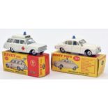 2 Dinky Toys. Motorway Police Car (269). In white with white interior with Policemen inside,