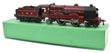 Hornby O Gauge E320 20V electric 4-4-2 Tender Locomotive. The Royal Scot, in LMS lined maroon