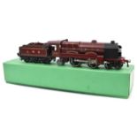 Hornby O Gauge E320 20V electric 4-4-2 Tender Locomotive. The Royal Scot, in LMS lined maroon