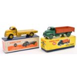 2 Dinky Toys. Leyland Comet Wagon with hinged tailboard (418). With mid green cab and chassis,