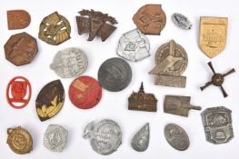23 various Third Reich May Day, Worker's Day, Gau Day, Hitler Youth and other aluminium, pressed tin