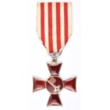 A WWI German Bremen Hanseatic cross, in silver and enamel with ribbon. GC