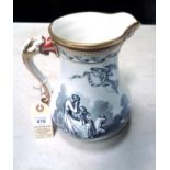 A fine quality Crimean War "Royal Patriotic Fund" printed earthenware jug, relief moulded leaf