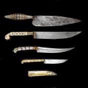 2 knives from Sarajevo. First half of the 20th century, each with inlaid bone grips, the first