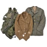 A quantity of uniform etc, including Irish infantry jacket, British BD blouse d 1954, set of olive