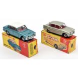 2 Dinky Toys. Triumph 2000 (135) in metallic blue with white roof and red interior. Together with
