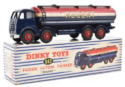 Dinky Supertoys Foden Regent tanker (942). FG type Foden in red, white and blue livery. Boxed,