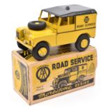 A Morestone Series Land Rover AA Road Service vehicle. In yellow with black detachable roof,