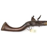 An Afghan 20 bore flintlock jezail, 61" overall, barrel 47" with flared muzzle, the EIC pattern