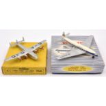 2x Dinky Toys aircraft. A D.H. Comet Airliner (702) in silver, blue and white BOAC livery, G-ALYV. A