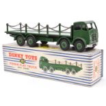 Dinky Supertoys Foden Flat Truck with chains (905). An FG second type example with dark green cab,