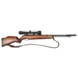 A .22" Weihraugh HW97K underlever air rifle, number 1373291, with integral silencer, and grooved for