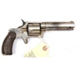 A de-activated 5 shot .38" Remington Smoot SA revolver, number 191118, octagonal barrel 3¾", the top