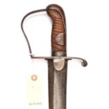 A 1796 pattern light cavalry trooper's sword, curved, shallow fullered blade 32?, with maker's