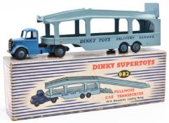 Dinky Supertoys Pullmore Car Transporter with Ramp (982). With blue cab and wheels, and light blue