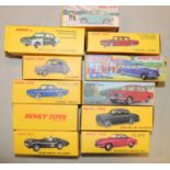 11 Atlas French Dinky. Berline 403 Peugeot (24B), Volkswagen Karmann Ghia (24M), Volkswagen Swiss