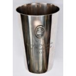 A Third Reich DDAC (Die Deutsche Automobil Club) silver plated prize beaker, height 4½", bearing a