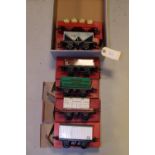 6 Hornby O Gauge Freight Wagons. Flat Truck with British Railways Insul-Meat container load. A